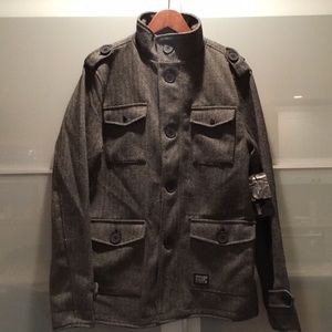KR3W Manchester Charcoal and Black Jacket-size Med